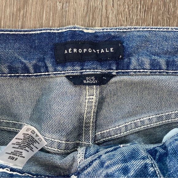 AEROPOSTALE 90s baggy denim jeans women’s size 6 reg medium wash - Picture 5 of 8